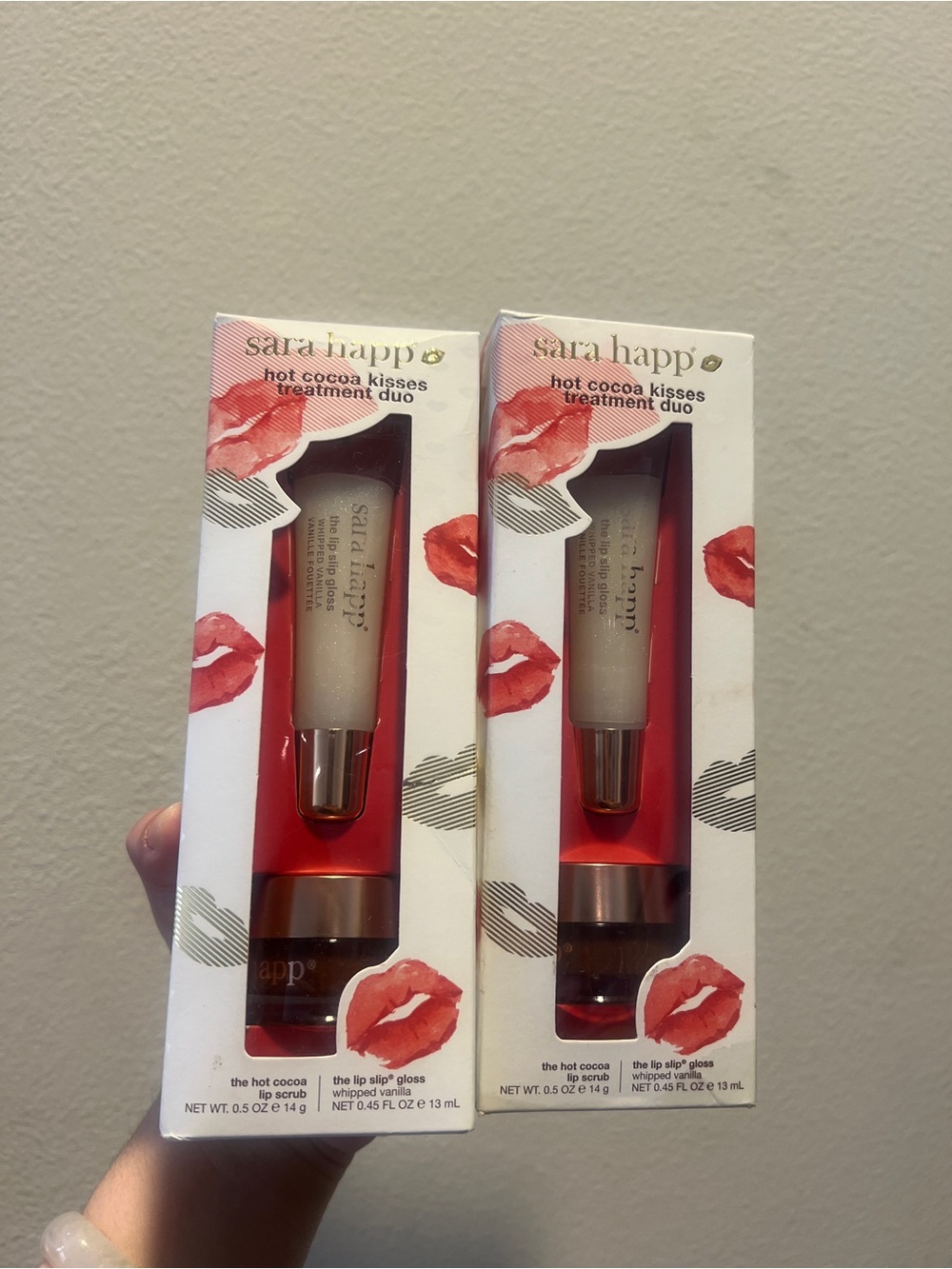 2X Sara Happ Hot Cocoa Kisses Treatment Duo Lip Scrub & Gloss Set